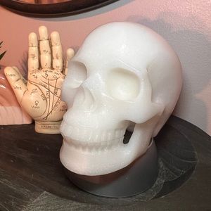 HUGE 5” White Jade Crystal Skull